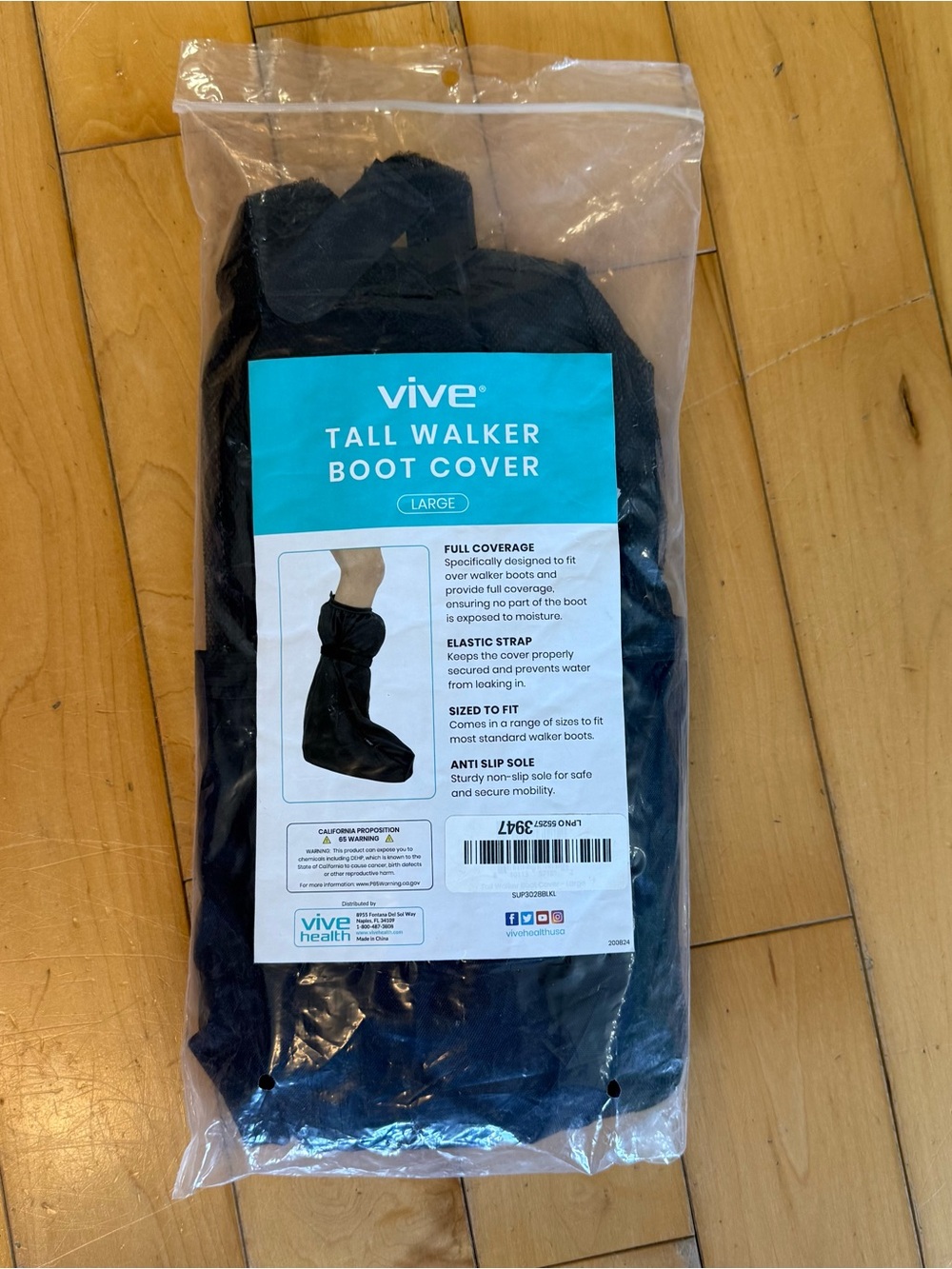 Vive Tall Walker Boot Cover in Black - Large